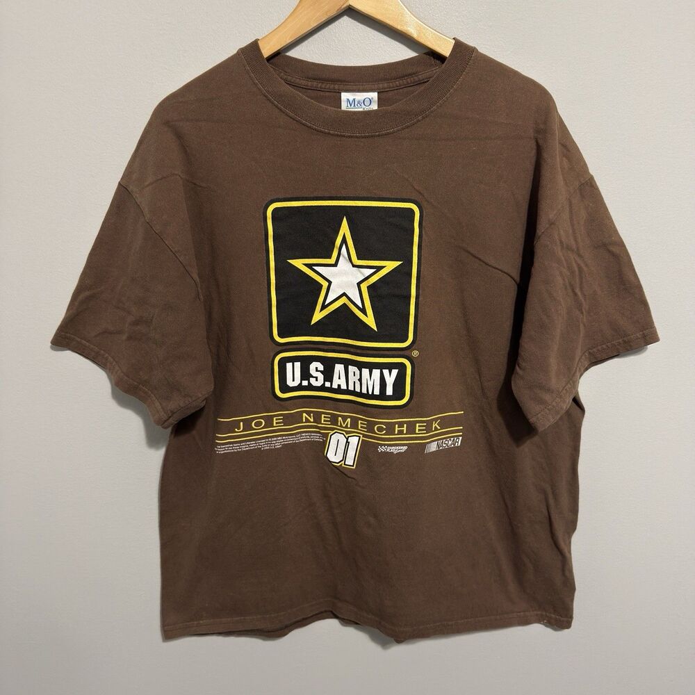 Vintage Joe Nemechek Shirt Mens XL Black NASCAR Racing U.S. Army Gildan